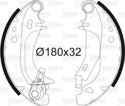 Valeo 562453 - Комплект тормозных колодок, барабанные autospares.lv