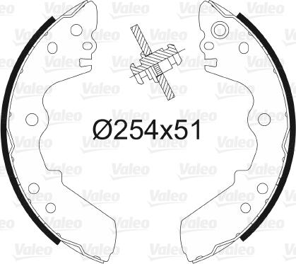 Valeo 562598 - Комплект тормозных колодок, барабанные autospares.lv