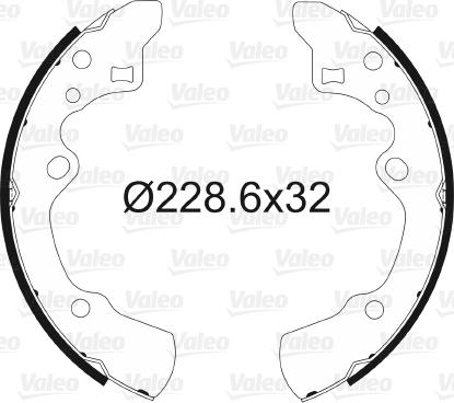 Valeo 562545 - Комплект тормозных колодок, барабанные autospares.lv