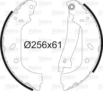 Valeo 562552 - Комплект тормозных колодок, барабанные autospares.lv