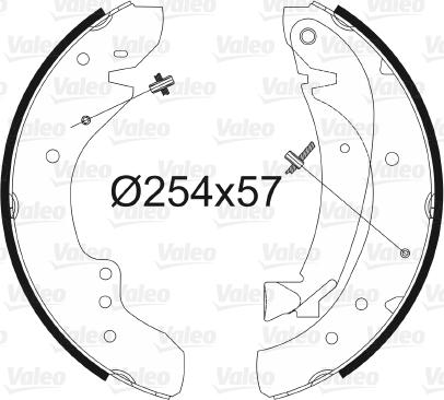 Valeo 562584 - Комплект тормозных колодок, барабанные autospares.lv