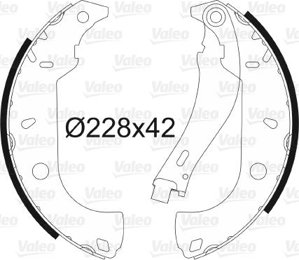 Valeo 562585 - Комплект тормозных колодок, барабанные autospares.lv