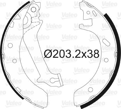 Valeo 562580 - Комплект тормозных колодок, барабанные autospares.lv