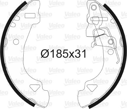 Valeo 562583 - Комплект тормозных колодок, барабанные autospares.lv