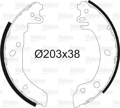 Valeo 562538 - Комплект тормозных колодок, барабанные autospares.lv