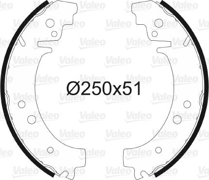 Valeo 562523 - Комплект тормозных колодок, барабанные autospares.lv