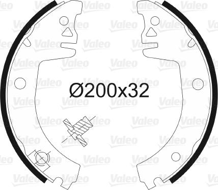 Valeo 562574 - Комплект тормозных колодок, барабанные autospares.lv