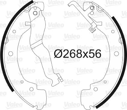 Valeo 562576 - Комплект тормозных колодок, барабанные autospares.lv