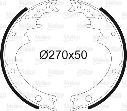 Valeo 562605 - Комплект тормозных колодок, барабанные autospares.lv