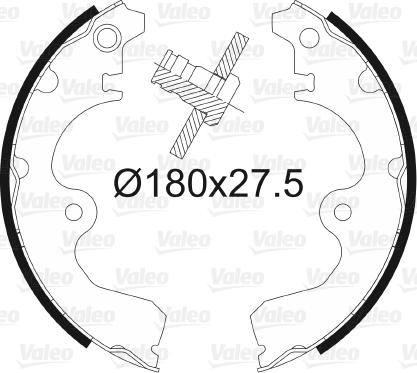 Valeo 562600 - Комплект тормозных колодок, барабанные autospares.lv