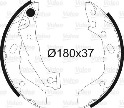 Valeo 562608 - Комплект тормозных колодок, барабанные autospares.lv