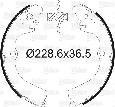 Valeo 562611 - Комплект тормозных колодок, барабанные autospares.lv