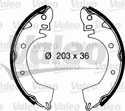 Valeo 562688 - Комплект тормозных колодок, барабанные autospares.lv