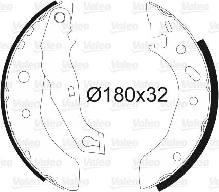 Valeo 562635 - Комплект тормозных колодок, барабанные autospares.lv