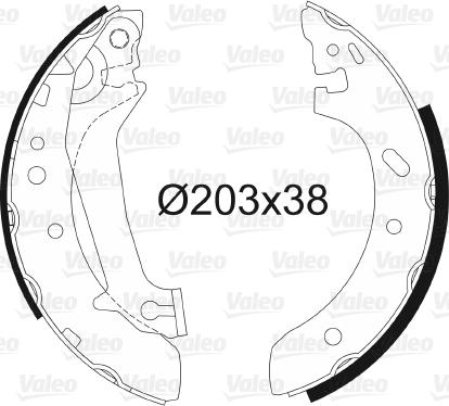 Valeo 562632 - Комплект тормозных колодок, барабанные autospares.lv