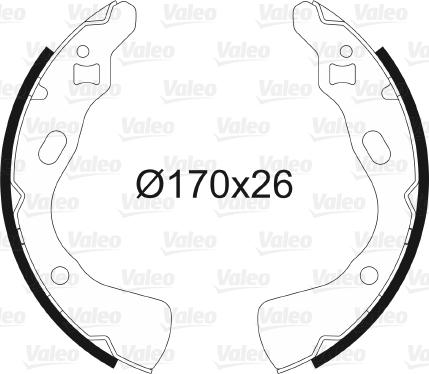 Valeo 562623 - Комплект тормозных колодок, барабанные autospares.lv