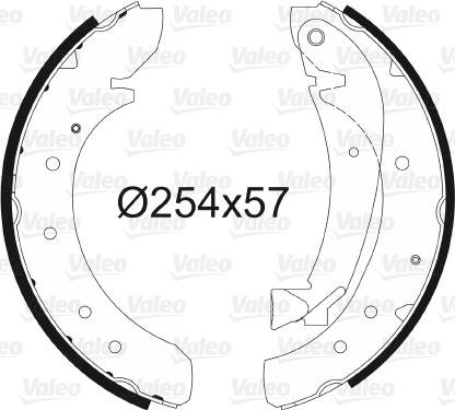 Valeo 562627 - Комплект тормозных колодок, барабанные autospares.lv