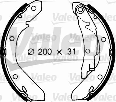 Valeo 562678 - Комплект тормозных колодок, барабанные autospares.lv