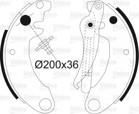 Valeo 562098 - Комплект тормозных колодок, барабанные autospares.lv