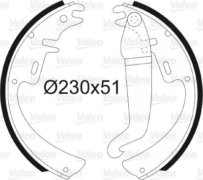 Valeo 562093 - Комплект тормозных колодок, барабанные autospares.lv