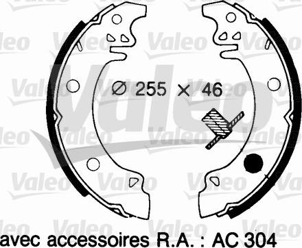 Valeo 562049 - Комплект тормозных колодок, барабанные autospares.lv