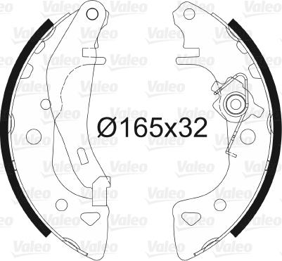 Valeo 562044 - Комплект тормозных колодок, барабанные autospares.lv