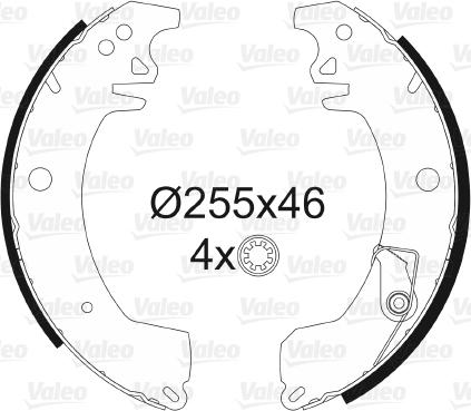 Valeo 562045 - Комплект тормозных колодок, барабанные autospares.lv