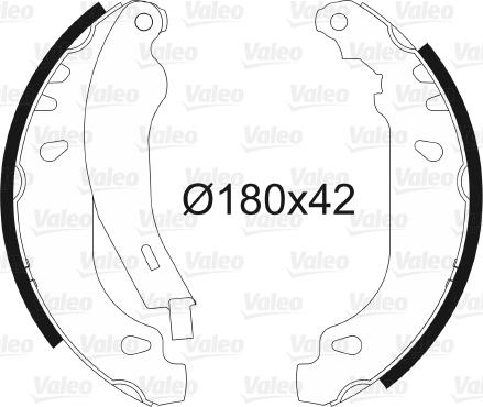 Valeo 562040 - Комплект тормозных колодок, барабанные autospares.lv