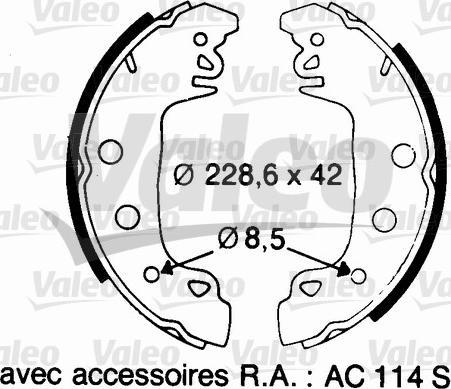 Valeo 562043 - Комплект тормозных колодок, барабанные autospares.lv