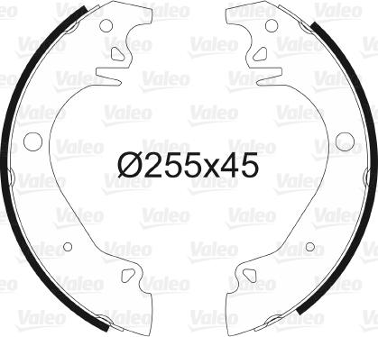 Valeo 562053 - Комплект тормозных колодок, барабанные autospares.lv