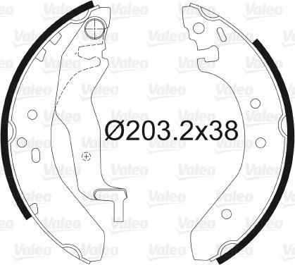 Valeo 562087 - Комплект тормозных колодок, барабанные autospares.lv