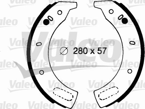 Valeo 562034 - Комплект тормозных колодок, барабанные autospares.lv