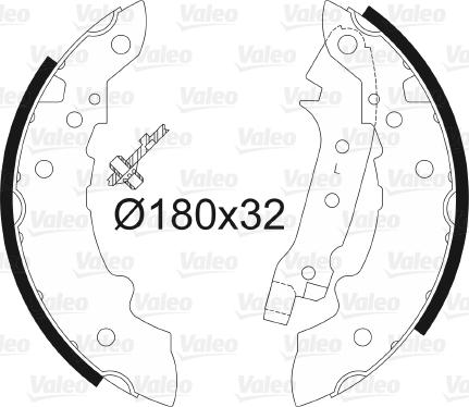 Valeo 562026 - Комплект тормозных колодок, барабанные autospares.lv