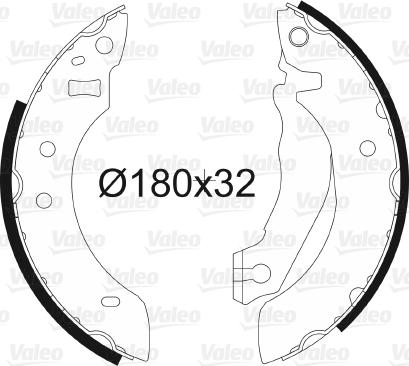 Valeo 562023 - Комплект тормозных колодок, барабанные autospares.lv