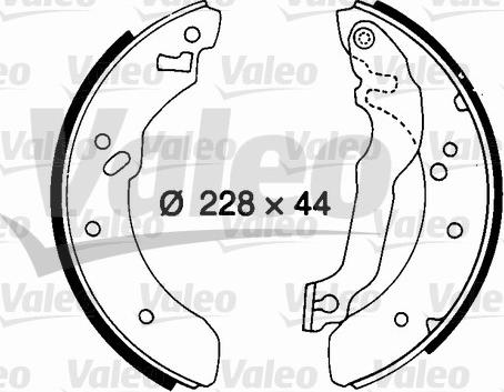 Valeo 562070 - Комплект тормозных колодок, барабанные autospares.lv