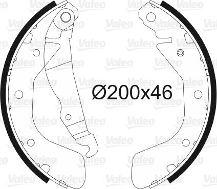 Valeo 562078 - Комплект тормозных колодок, барабанные autospares.lv