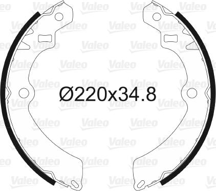 Valeo 562072 - Комплект тормозных колодок, барабанные autospares.lv