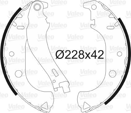 Valeo 562806 - Комплект тормозных колодок, барабанные autospares.lv