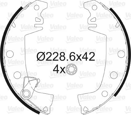 Valeo 562383 - Комплект тормозных колодок, барабанные autospares.lv