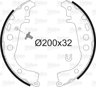 Valeo 562746 - Комплект тормозных колодок, барабанные autospares.lv