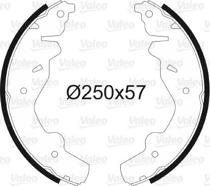 Valeo 562740 - Комплект тормозных колодок, барабанные autospares.lv