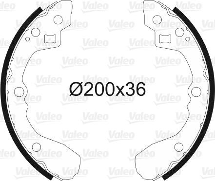 Valeo 562754 - Комплект тормозных колодок, барабанные autospares.lv