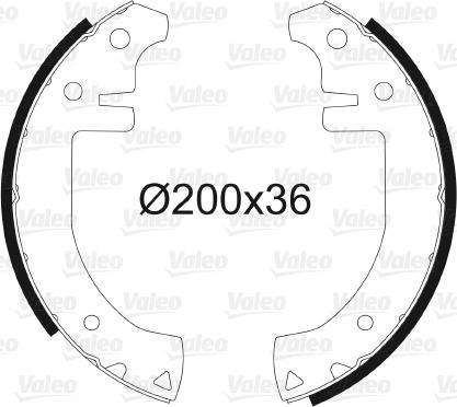 Valeo 562763 - Комплект тормозных колодок, барабанные autospares.lv