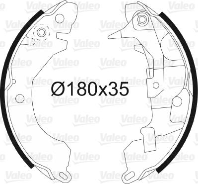 Valeo 562705 - Комплект тормозных колодок, барабанные autospares.lv