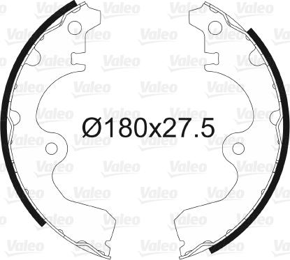 Valeo 562707 - Комплект тормозных колодок, барабанные autospares.lv