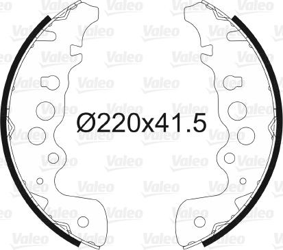 Valeo 562784 - Комплект тормозных колодок, барабанные autospares.lv