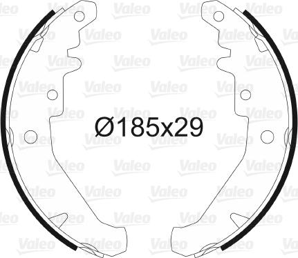 Valeo 562785 - Комплект тормозных колодок, барабанные autospares.lv