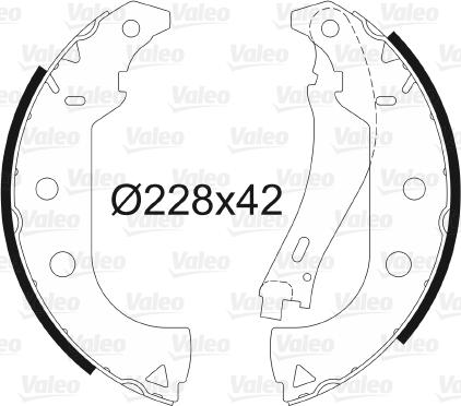 Valeo 562787 - Комплект тормозных колодок, барабанные autospares.lv