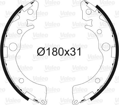 Valeo 562734 - Комплект тормозных колодок, барабанные autospares.lv