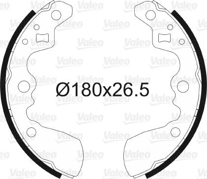 Valeo 562735 - Комплект тормозных колодок, барабанные autospares.lv